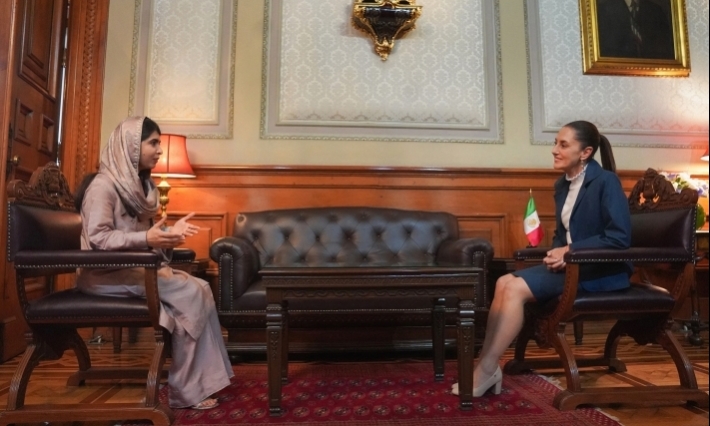 Se reúnen Claudia Sheinbaum y Malala Yousafzai en Palacio Nacional