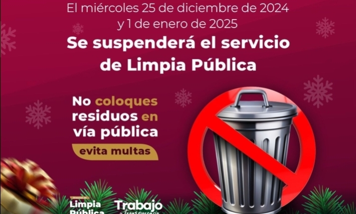 Este miércoles no habrá servicio de limpia pública