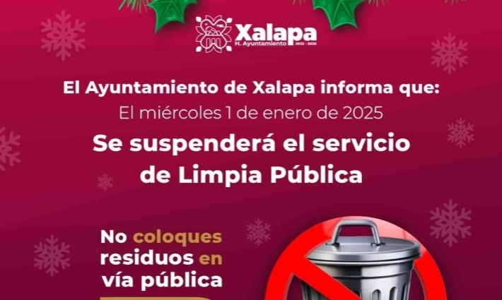 Se suspende servicio de limpia pública el próximo miércoles